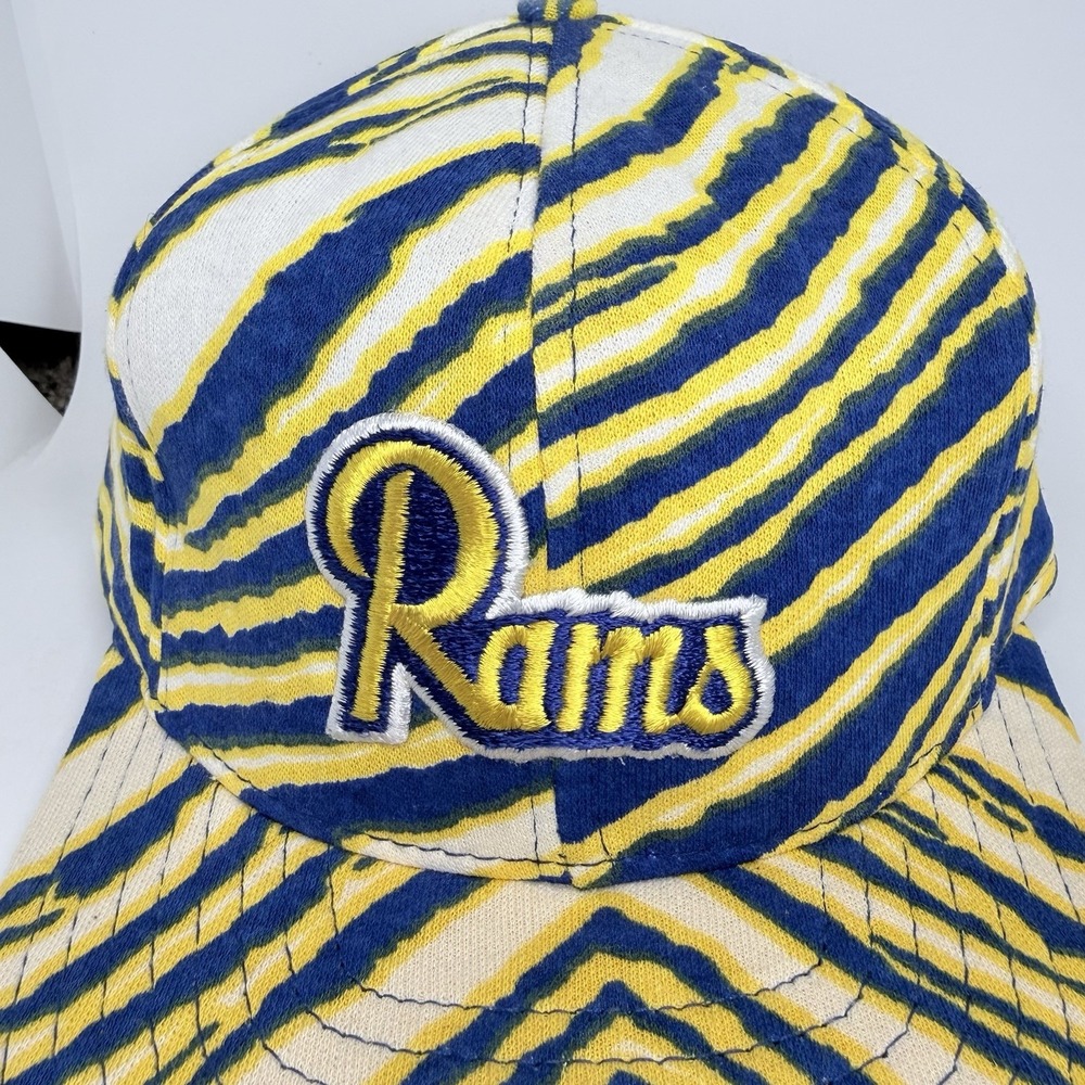 Vintage Zubaz Los Angeles St. Louis Rams Hat Cap Snap Back NFL Football Logo - Picture 3 of 8
